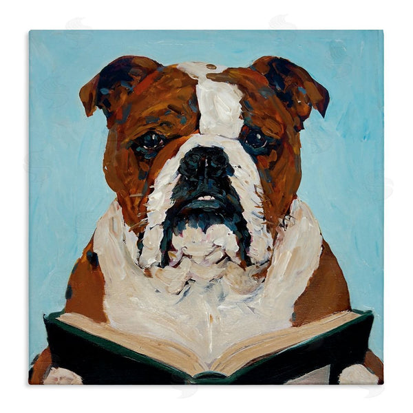 stupell industries Studio Bautista | Bulldog Reading Book Wall Art