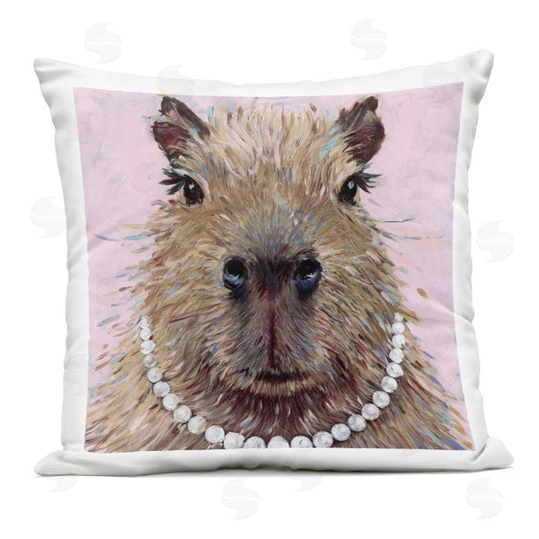 Stupell Industries Studio Bautista | Capybara With Pearl Necklace Printed Throw Pillow