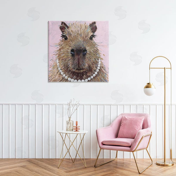 Stupell Industries Studio Bautista | Capybara With Pearl Necklace Wall Art