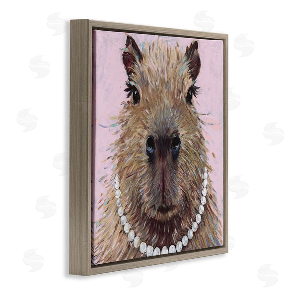 Stupell Industries Studio Bautista | Capybara With Pearl Necklace Wall Art