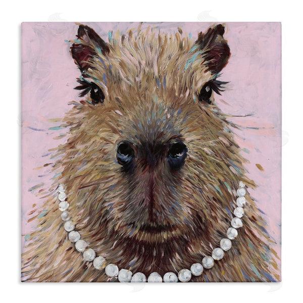 stupell industries Studio Bautista | Capybara with Pearl Necklace Wall Art