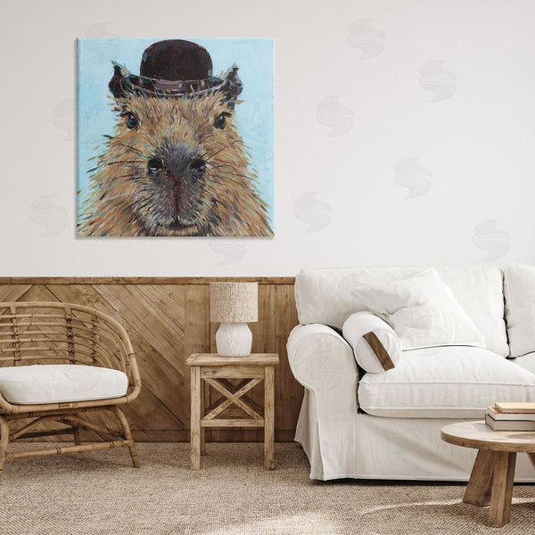 Stupell Industries Studio Bautista | Closeup Capybara With Hat Wall Art