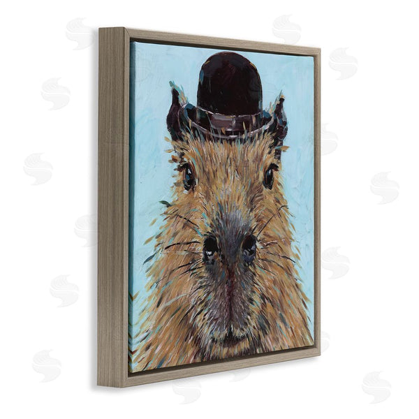 Stupell Industries Studio Bautista | Closeup Capybara With Hat Wall Art