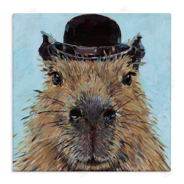 stupell industries Studio Bautista | Closeup Capybara with Hat Wall Art