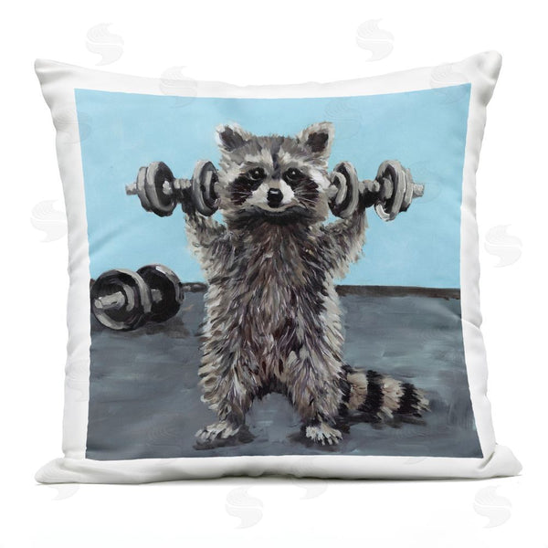 Stupell Industries Studio Bautista | Fitness Raccoon With Weights Printed Throw Pillow