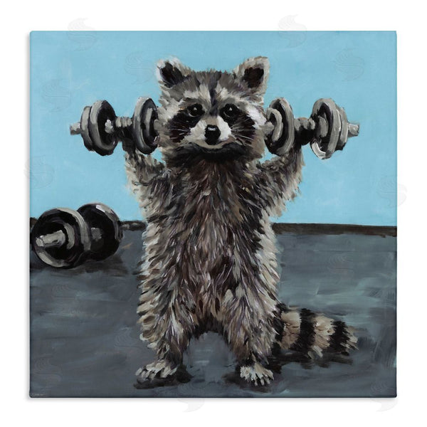stupell industries Studio Bautista | Fitness Raccoon with Weights Wall Art