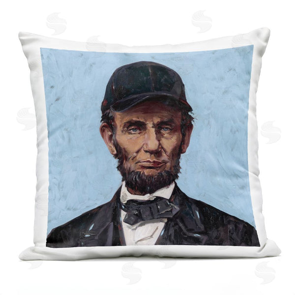 Stupell Industries Studio Bautista | Honest Abe With Baseball Cap Printed Throw Pillow
