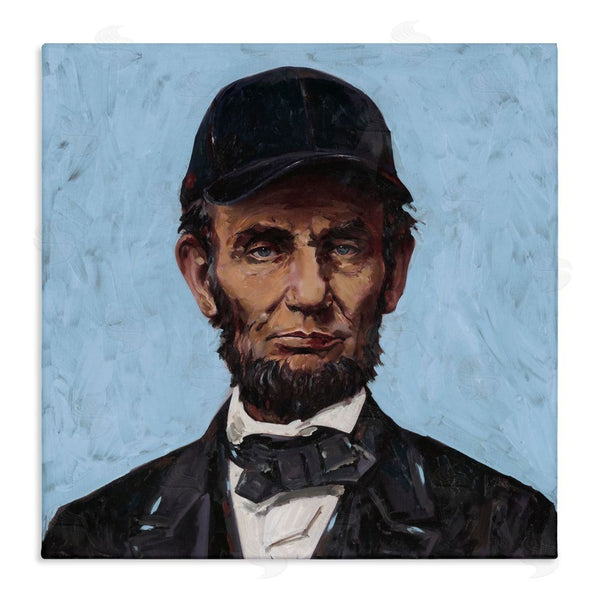 stupell industries Studio Bautista | Honest Abe with Baseball Cap Wall Art