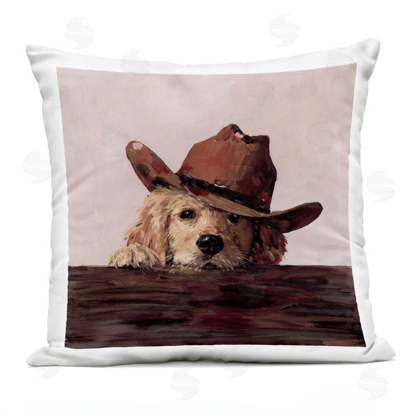 Stupell Industries Studio Bautista | Peeking Cowboy Dog Printed Throw Pillow