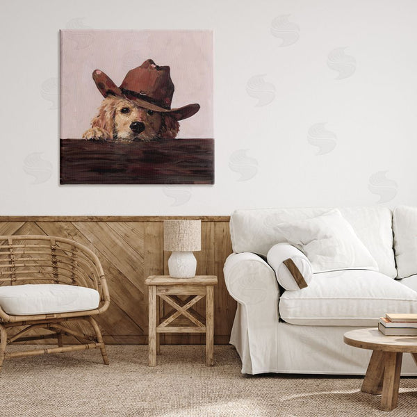 Stupell Industries Studio Bautista | Peeking Cowboy Dog Wall Art