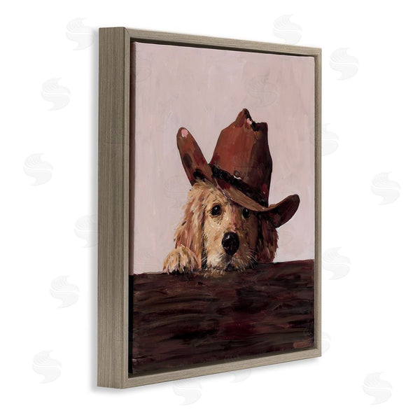 Stupell Industries Studio Bautista | Peeking Cowboy Dog Wall Art