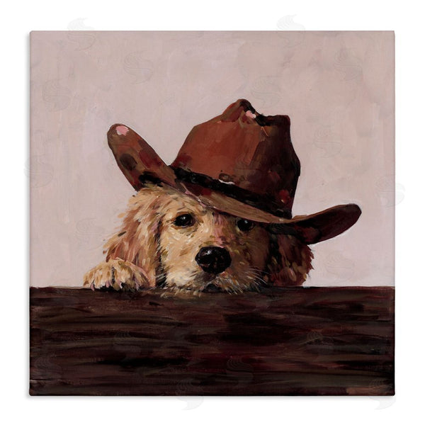 stupell industries Studio Bautista | Peeking Cowboy Dog Wall Art