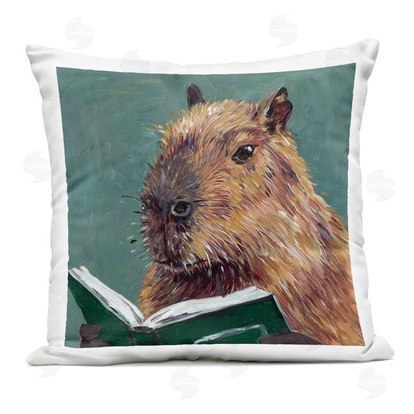 Stupell Industries Studio Bautista | Studious Capybara Reading Printed Throw Pillow