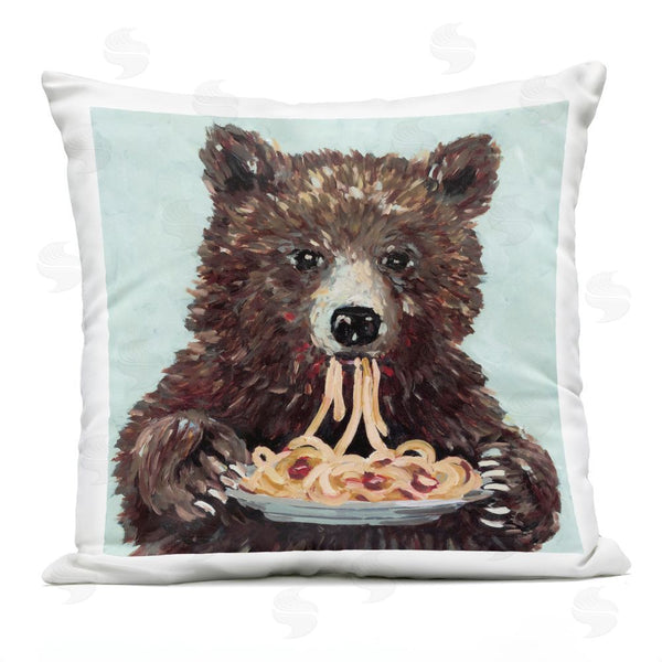 Stupell Industries Studio Bautista | Whimsical Bear & Spaghetti Printed Throw Pillow