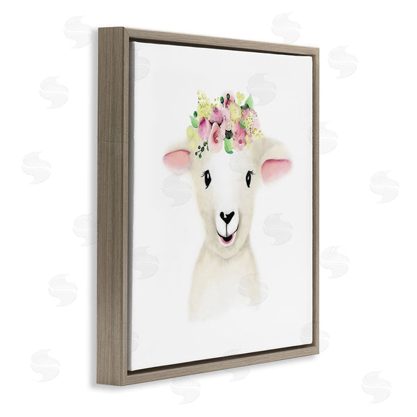 Stupell Industries Studio Q | Baby Lamb Sheep Flower Crown