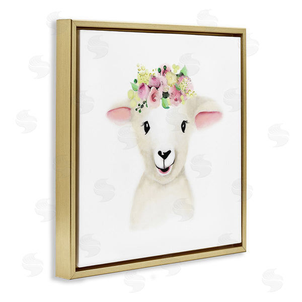 Stupell Industries Studio Q | Baby Lamb Sheep Flower Crown