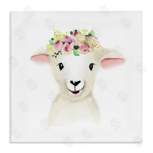 stupell industries Studio Q | Baby Lamb Sheep Flower Crown