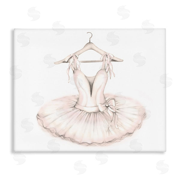 stupell industries Studio Q | Ballerina Tutu on Hanger Pink Ballet Dance Outfit Wall Art