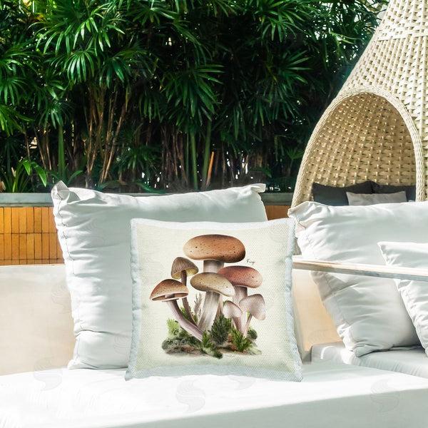 Stupell Industries Studio Q | Brown Mushroom Plants Printed Throw Pillow