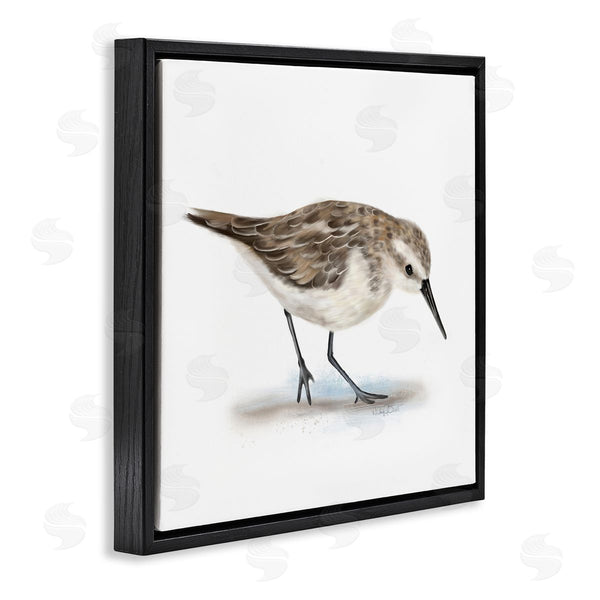 Stupell Industries Studio Q | Charming Sandpiper On Soft Sand Brown Nautical Bird Wall Art