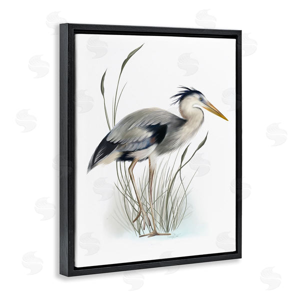 Stupell Industries Studio Q | Detailed Heron Bird Leering Wetland Grass Marsh Wall Art