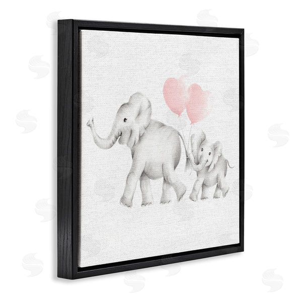 Stupell Industries Studio Q | Elephant Family With Pink Balloons