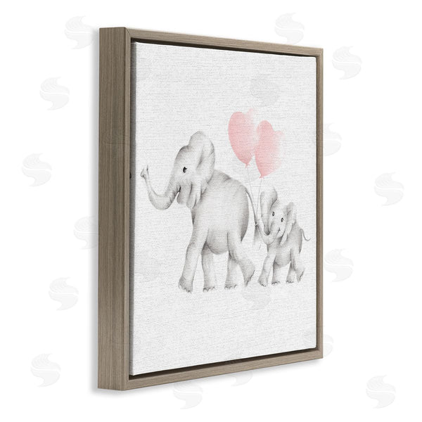 Stupell Industries Studio Q | Elephant Family With Pink Balloons