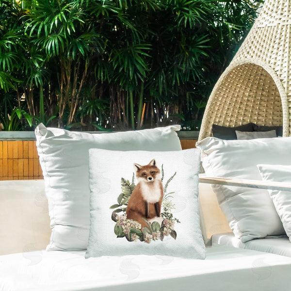 Stupell Industries Studio Q | Floral Woodland Fox Printed Throw Pillow