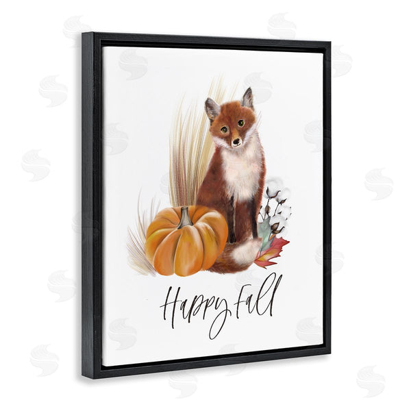 Stupell Industries Studio Q | Happy Fall Scenic Autumn Fox Pumpkin Botanicals Wall Art