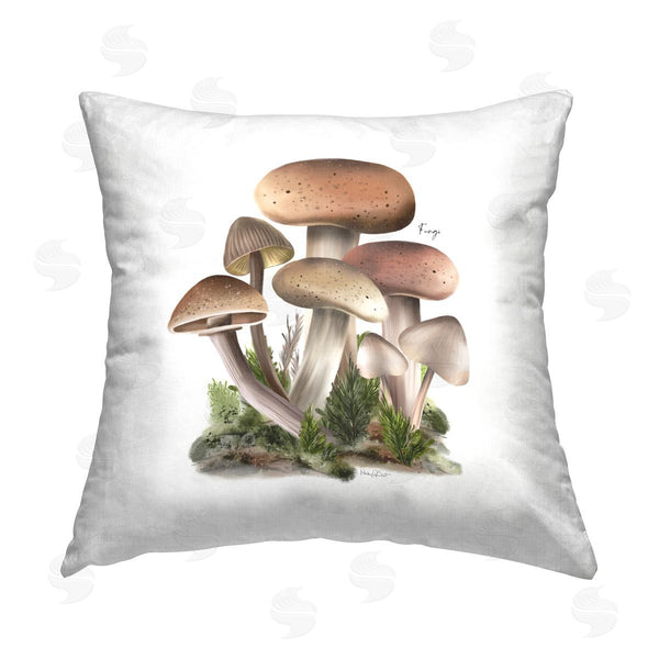 stupell industries Studio Q | Mushrooms on White Printed Throw Pillow