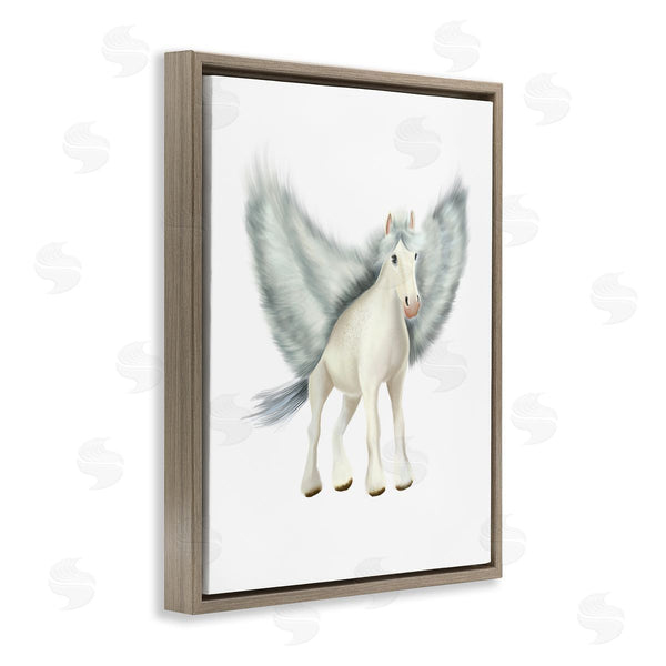 Stupell Industries Studio Q | Mythical Pegasus Creature Flying Horse Fantasy Painting Wall Art