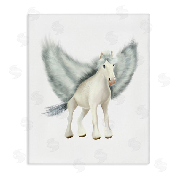 stupell industries Studio Q | Mythical Pegasus Creature Flying Horse Fantasy Painting Wall Art