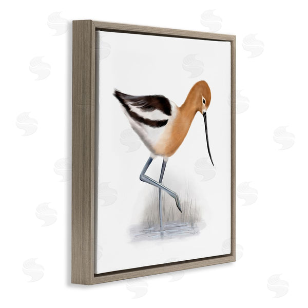 Stupell Industries Studio Q | Orange Feathered Avocet Wetland Bird Long Beak Wall Art