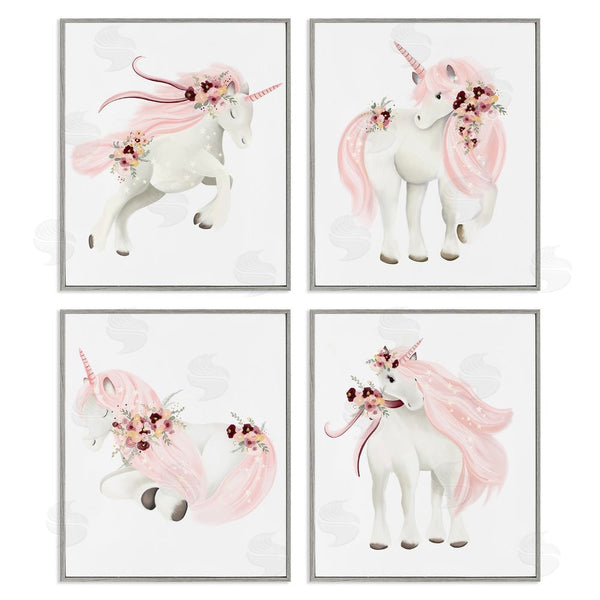 Stupell Industries Studio Q | Pastel Pink Unicorns Wall Art