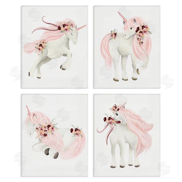 stupell industries Studio Q | Pastel Pink Unicorns Wall Art
