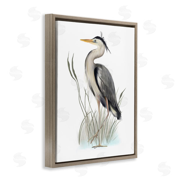 Stupell Industries Studio Q | Peaceful Heron Bird Standing Amidst Wild Grass Wall Art