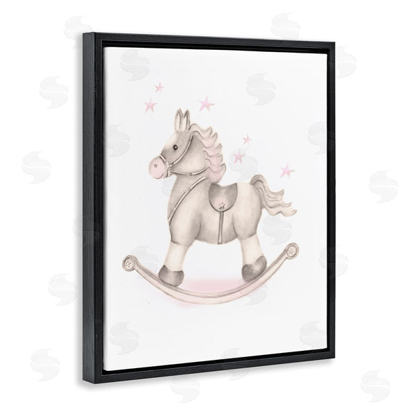 Stupell Industries Studio Q | Pink Rocking Horse Kids Nursery Toy Illustration Wall Art