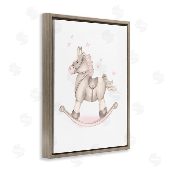 Stupell Industries Studio Q | Pink Rocking Horse Kids Nursery Toy Illustration Wall Art
