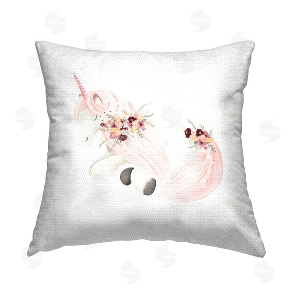 Stupell Industries Studio Q | Pink Sleeping Unicorn Printed Throw Pillow