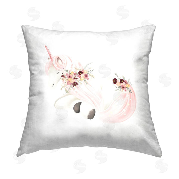 stupell industries Studio Q | Pink Sleeping Unicorn Printed Throw Pillow