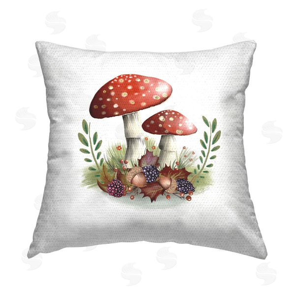 Stupell Industries Studio Q | Red Mushroom Botanicals Printed Throw Pillow