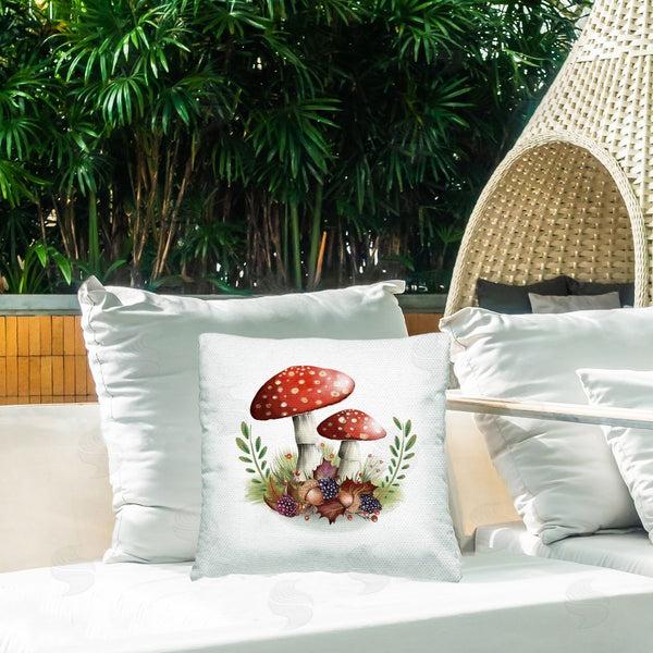 Stupell Industries Studio Q | Red Mushroom Botanicals Printed Throw Pillow