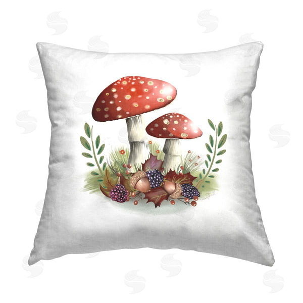 stupell industries Studio Q | Red Mushroom Botanicals Printed Throw Pillow