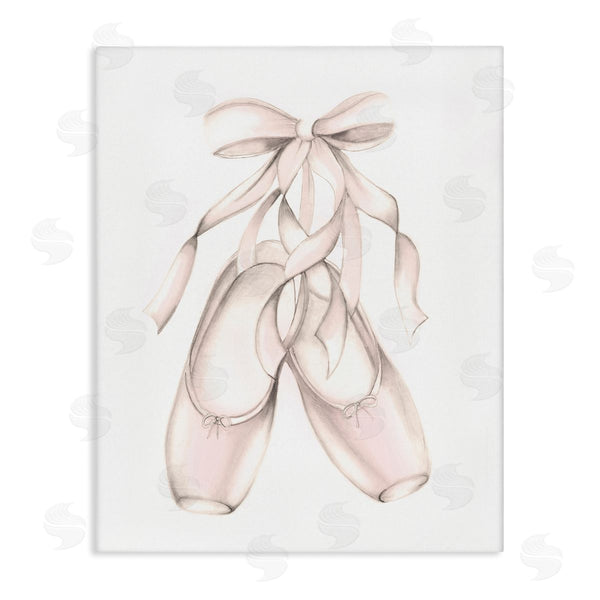 stupell industries Studio Q | Soft Pink Ballerina Slippers Ballet Dance Shoes Wall Art