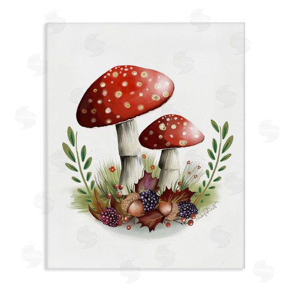 stupell industries Studio Q | Spotted Mushrooms Forest Floor Floral Botanicals Plants Wall Art
