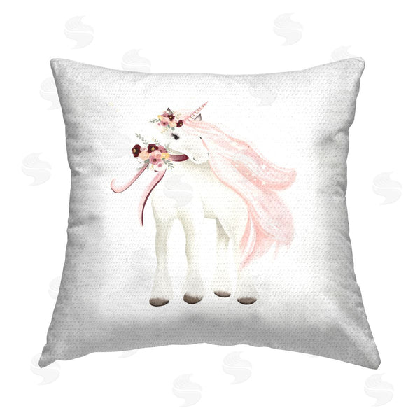 Stupell Industries Studio Q | Stylish Pink Unicorn Printed Throw Pillow