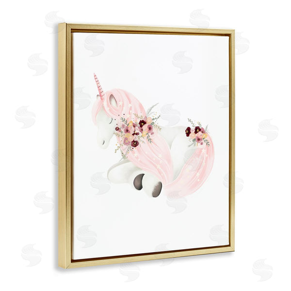 Stupell Industries Studio Q | Unicorn With Pink Flowers Wall Art
