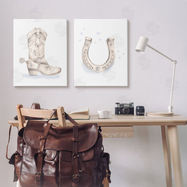 Stupell Industries Studio Q | Western Cowboy Boot Horseshoe Spur Wall Art