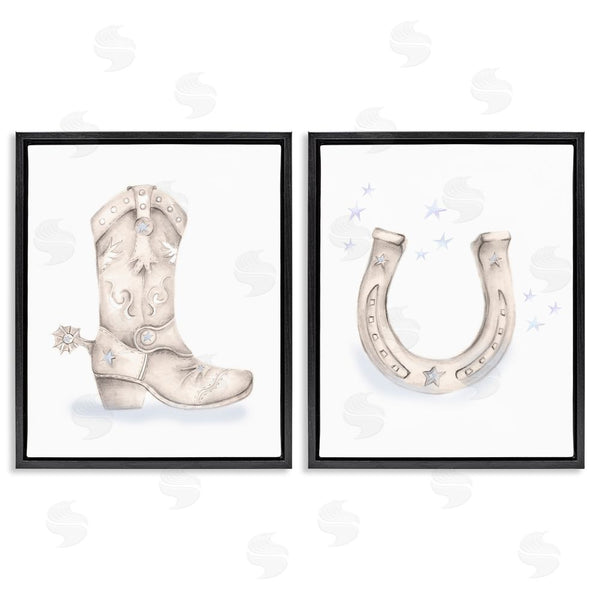 Stupell Industries Studio Q | Western Cowboy Boot Horseshoe Spur Wall Art