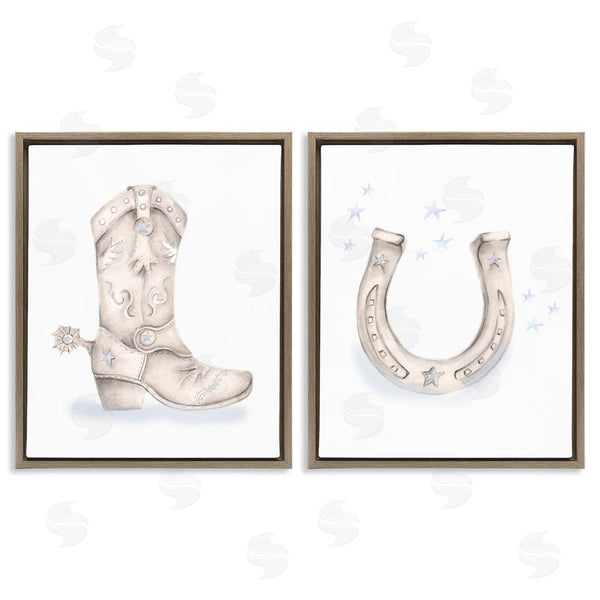 Stupell Industries Studio Q | Western Cowboy Boot Horseshoe Spur Wall Art